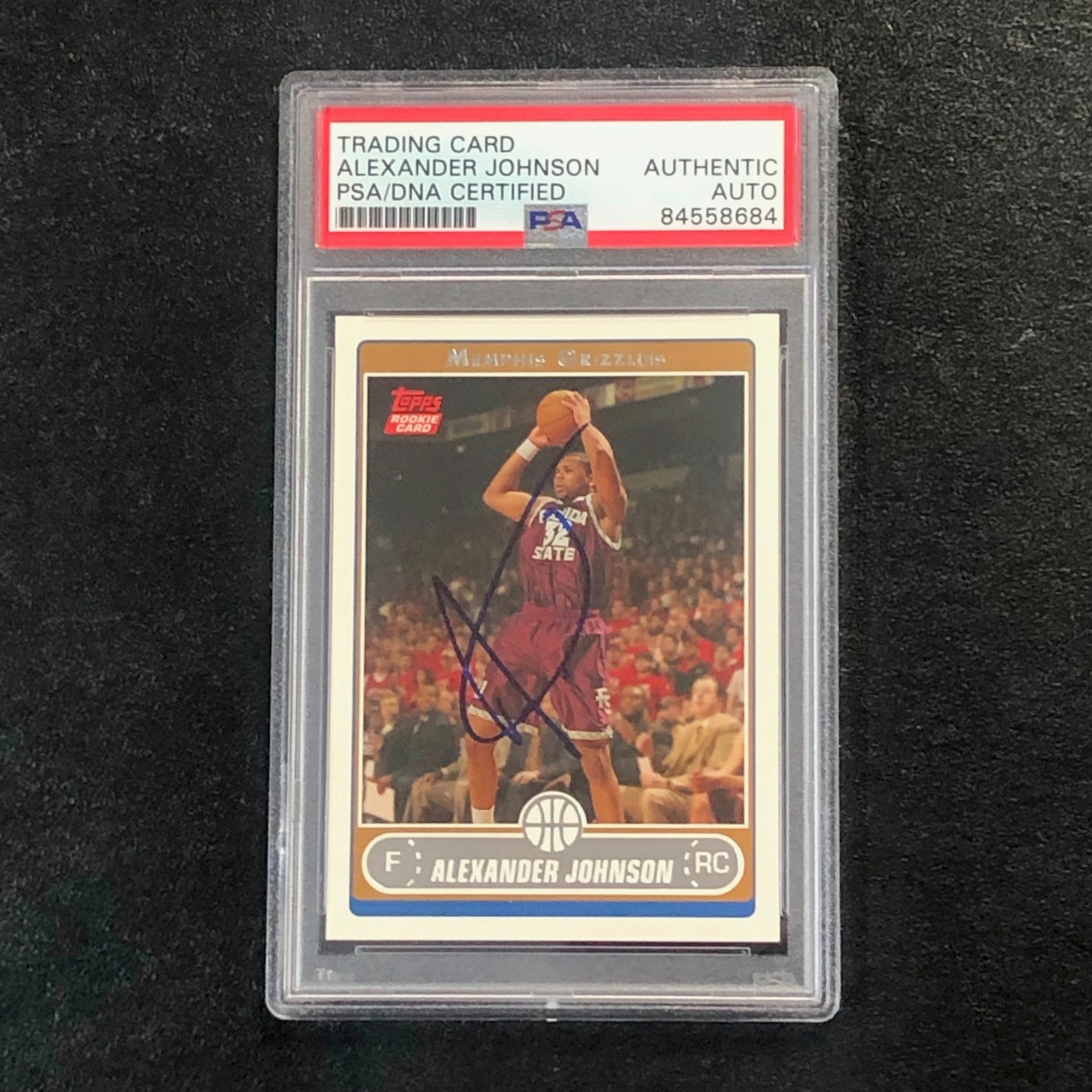 2006-07 Topps #219 Alexander Johnson Signed Card AUTO PSA Slabbed Grizzlies
