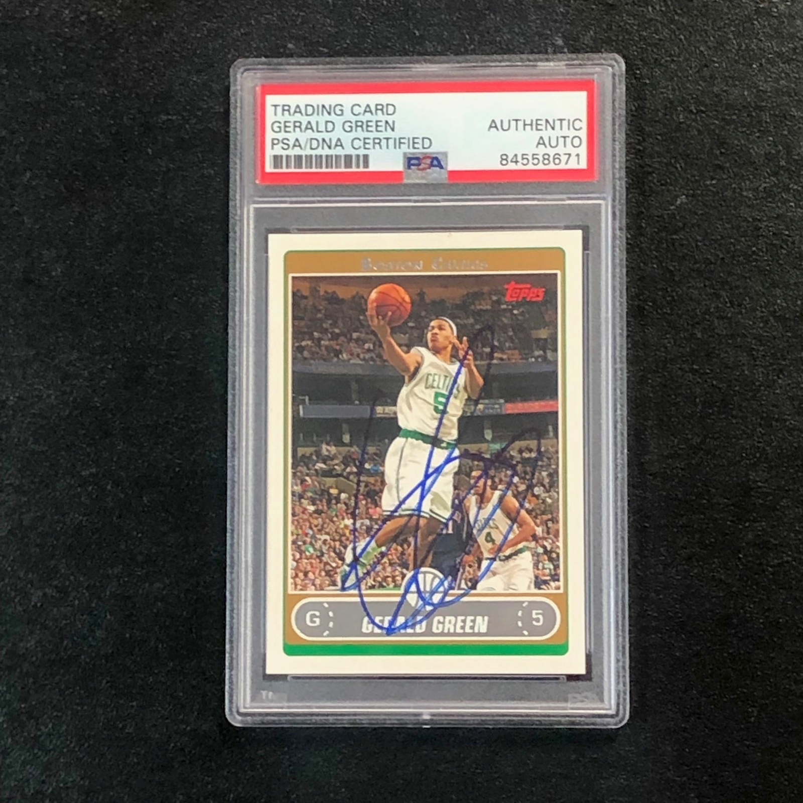 2006 Topps #44 Gerald Green Signed Card AUTO PSA Slabbed Celtics
