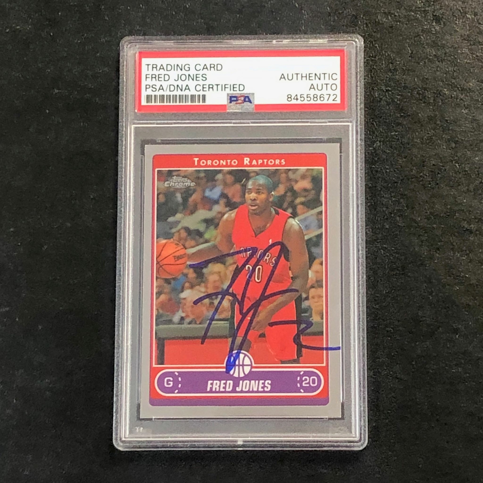 2006-07 Topps Chrome #145 FRED JONES Signed Card AUTO PSA Slabbed Raptors

