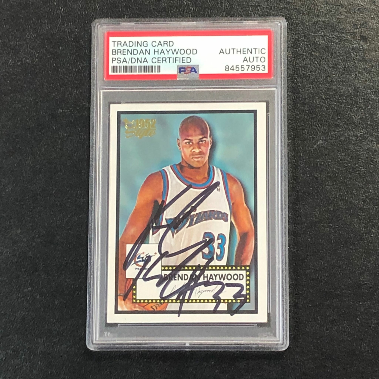 2005-06 Topps 1952 Style #90 Brendan Haywood Signed Card AUTO PSA Slabbed Wizard
