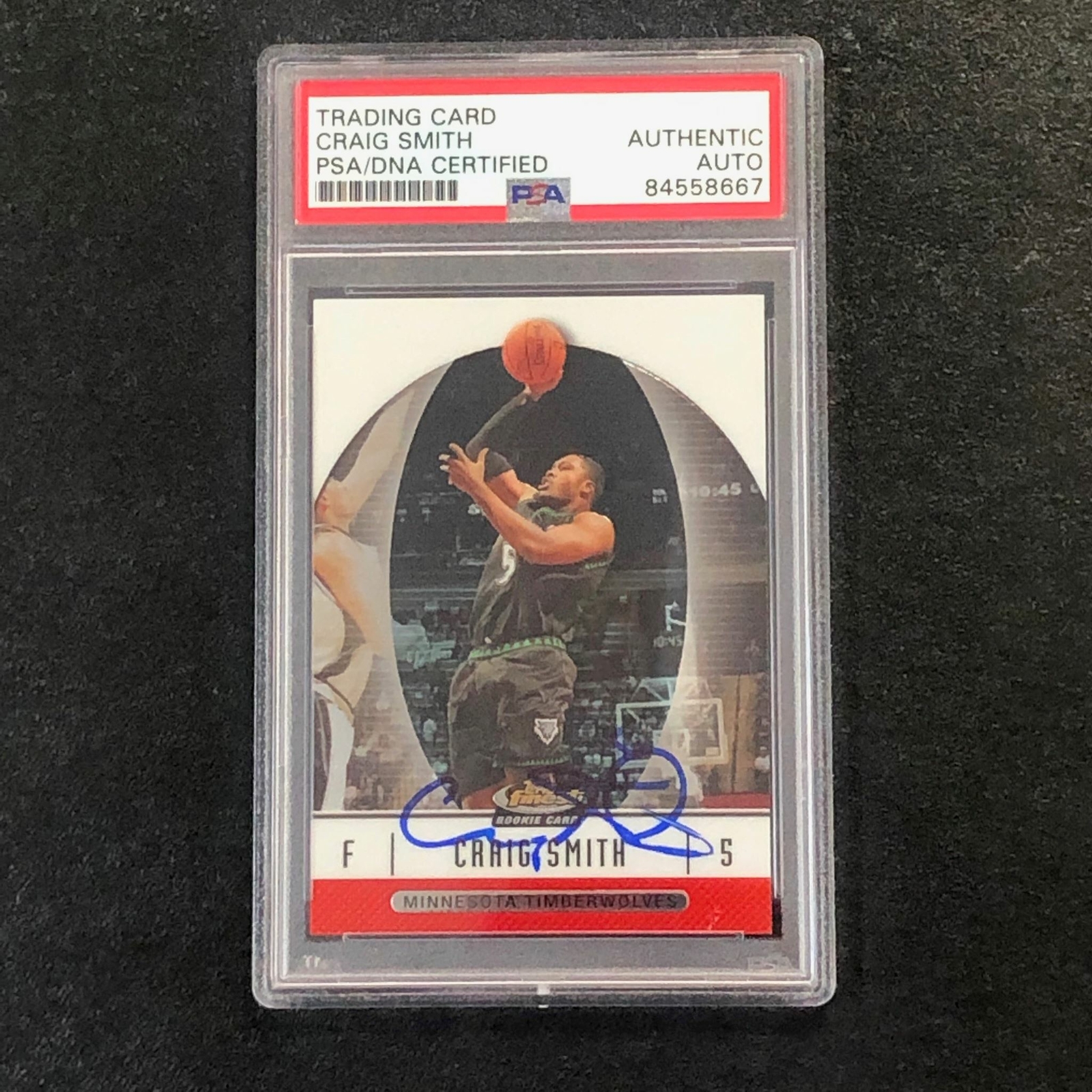 2006-07 Topps Finest #60 CRAIG SMITH Signed Card AUTO PSA Slabbed RC Timberwolve
