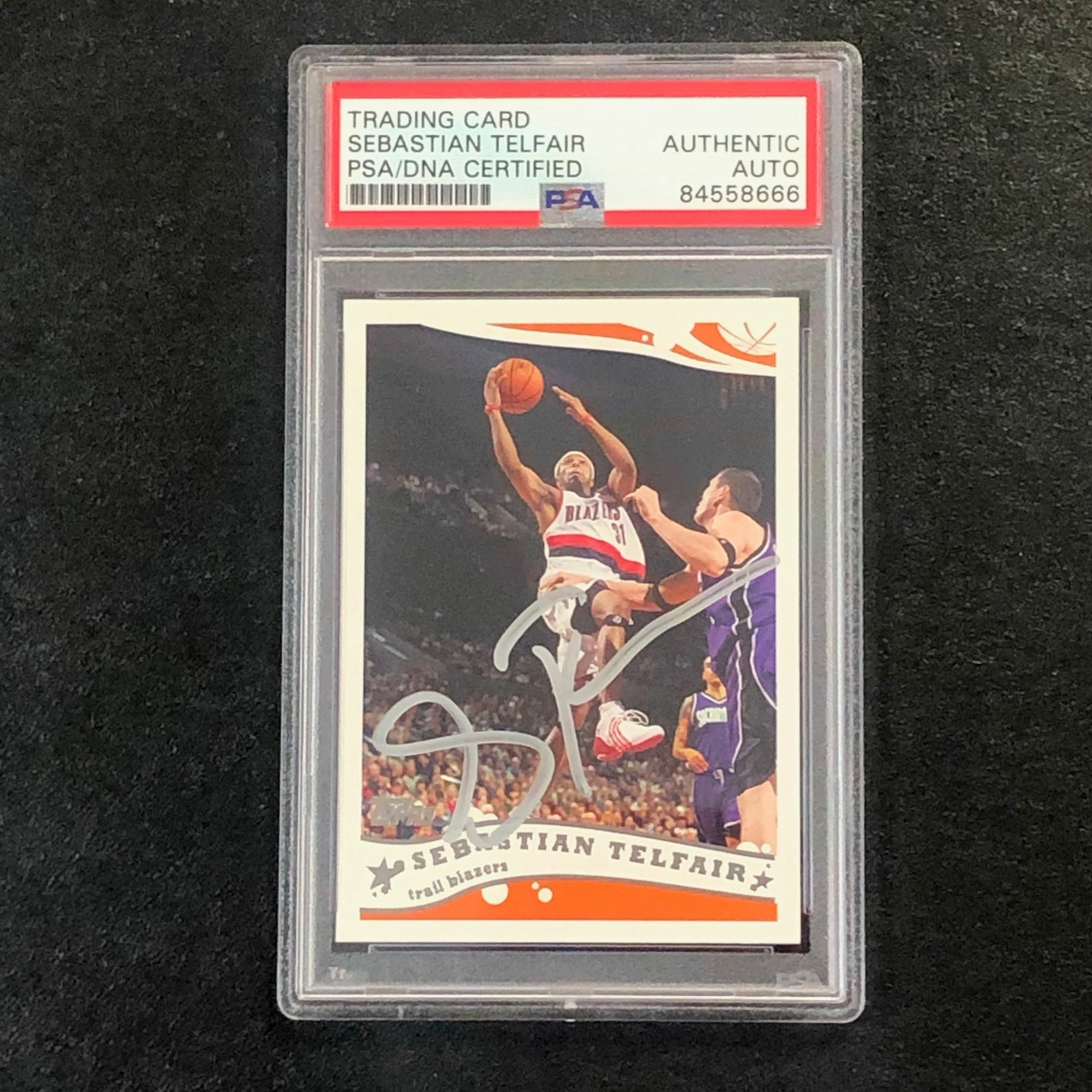 2005-06 Topps #84 Sebastian Telfair Signed Card AUTO PSA/DNA Slabbed Trail Blaze
