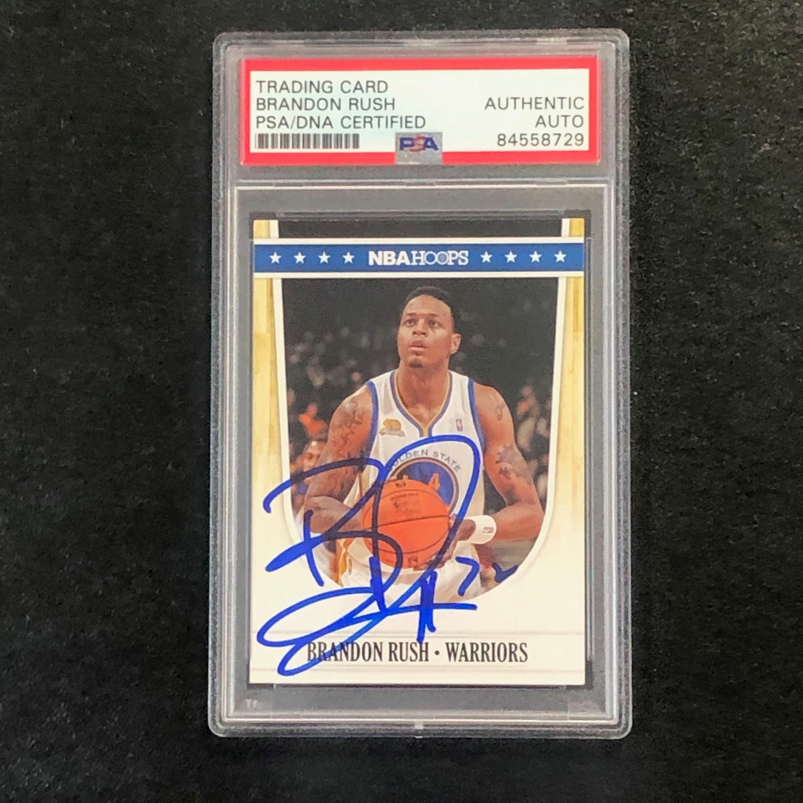2011-12 NBA Hoops #84 Brandon Rush Signed Card AUTO PSA Slabbed Warriors

