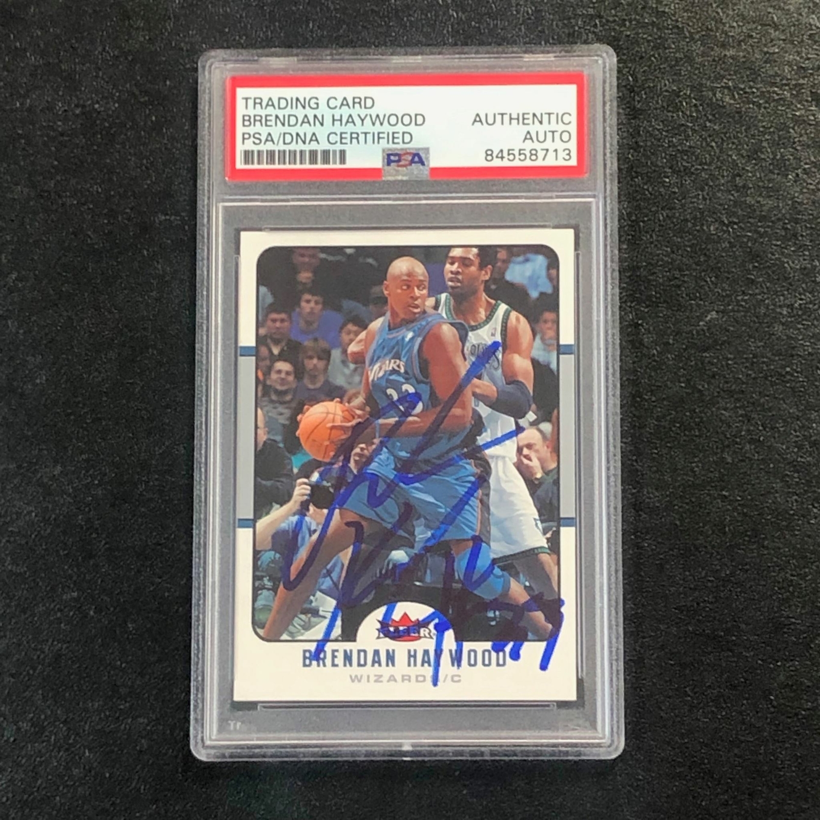 2006-07 FLEER #197 Brendan Haywood Signed Card AUTO PSA Slabbed Wizards
