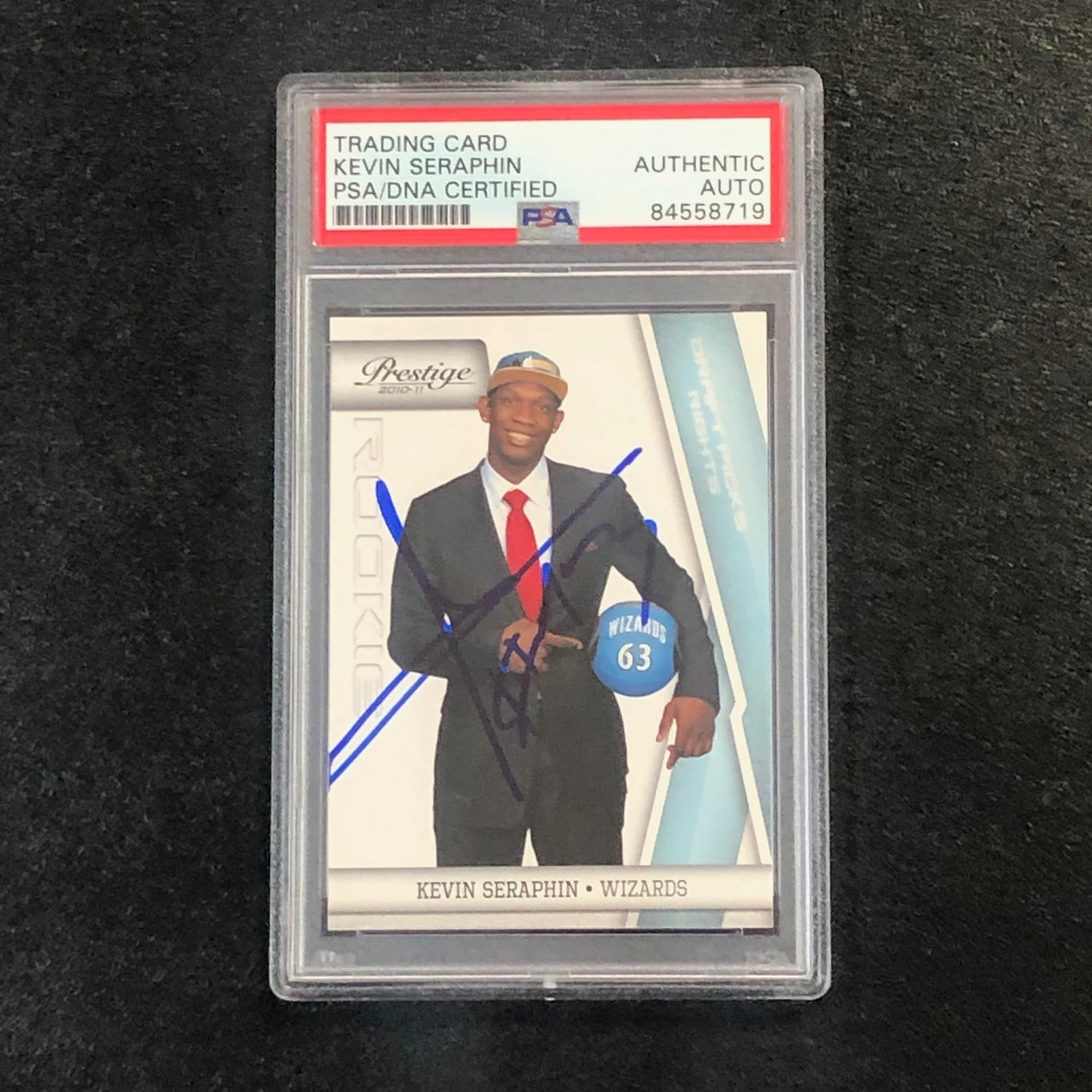 2010-11 Panini Prestige #16 Kevin Seraphin Signed Card AUTO PSA Slabbed RC Wizar
