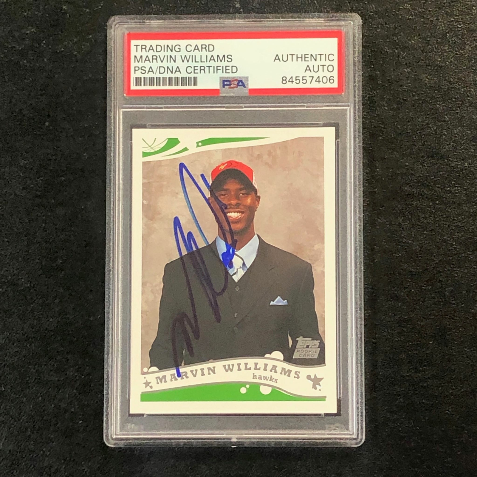 2005-06 TOPPS #222 Marvin Williams Signed AUTO PSA Slabbed RC Hawks
