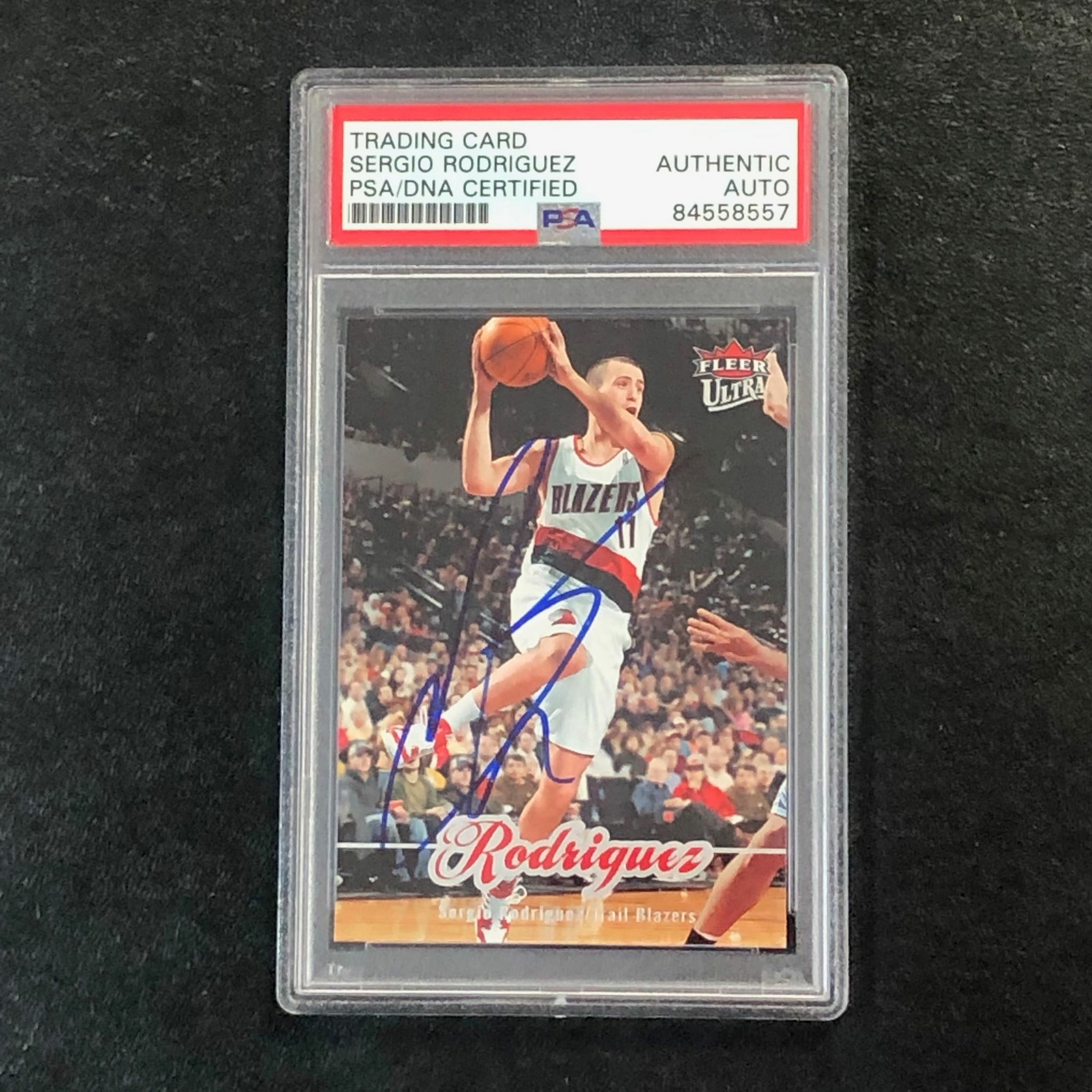 2007-08 Fleer Ultra #160 Sergio Rodriguez Signed Card AUTO PSA Slabbed Trail Bla
