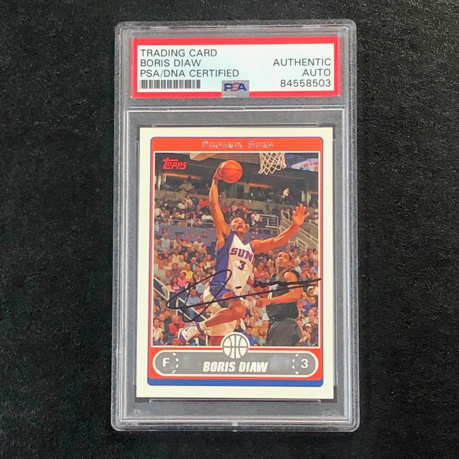 2006-07 Topps #159 Boris Diaw Signed Card AUTO PSA Slabbed Suns
