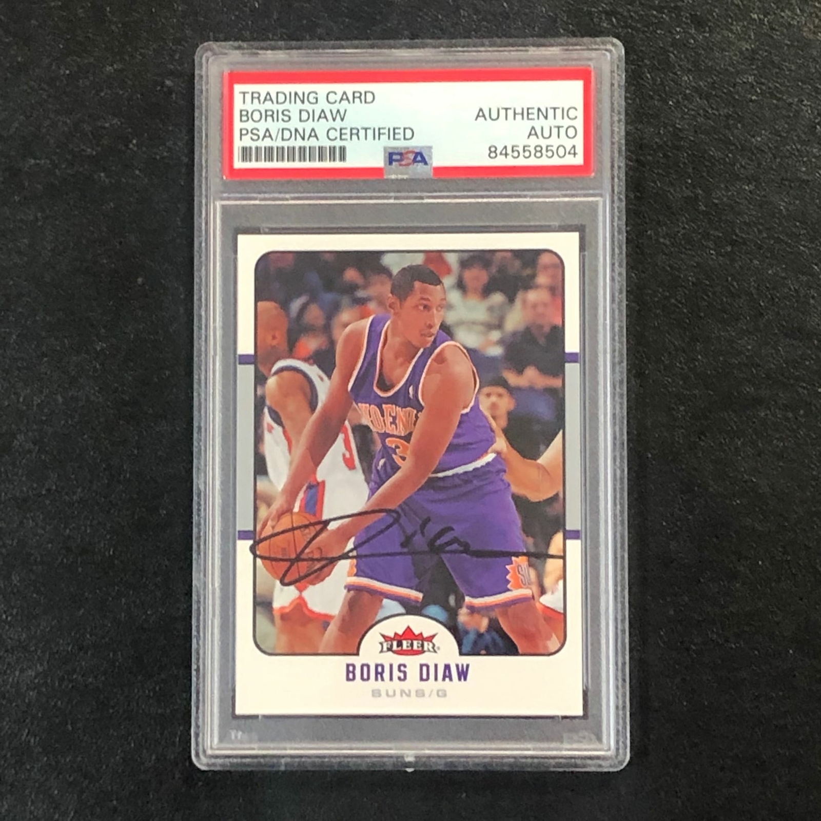 2006-07 Fleer #152 Boris Diaw Signed Card AUTO PSA Slabbed Suns
