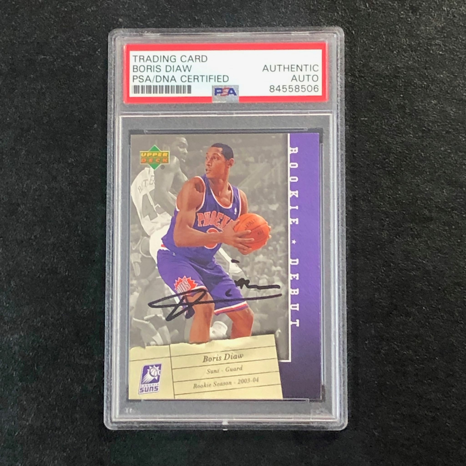 2006-07 Upper Deck Rookie Debut #75 Boris Diaw Signed Card AUTO PSA Slabbed RC S
