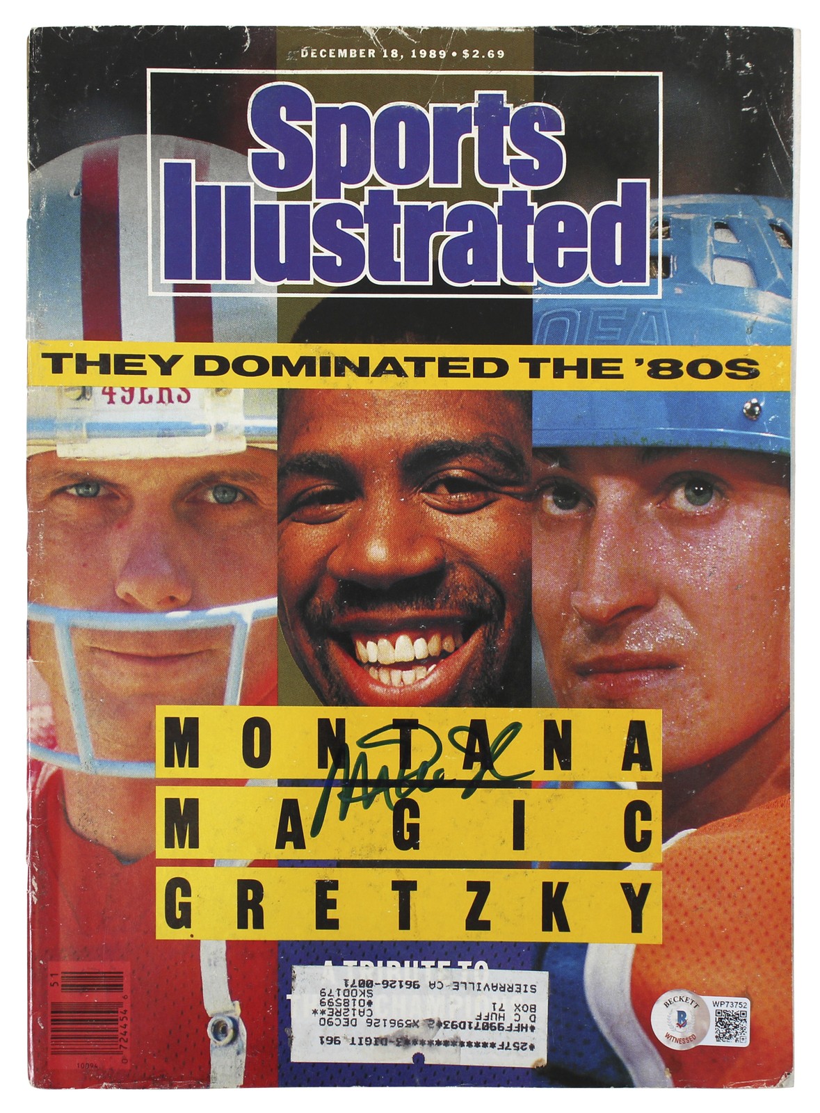 Lakers Magic Johnson Signed 1989 Sports Illustrated Magazine BAS Wit #WP73752
