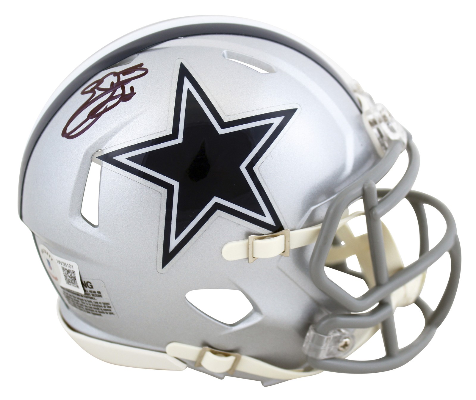 Cowboys Emmitt Smith Authentic Signed Speed Mini Helmet BAS Witnessed
