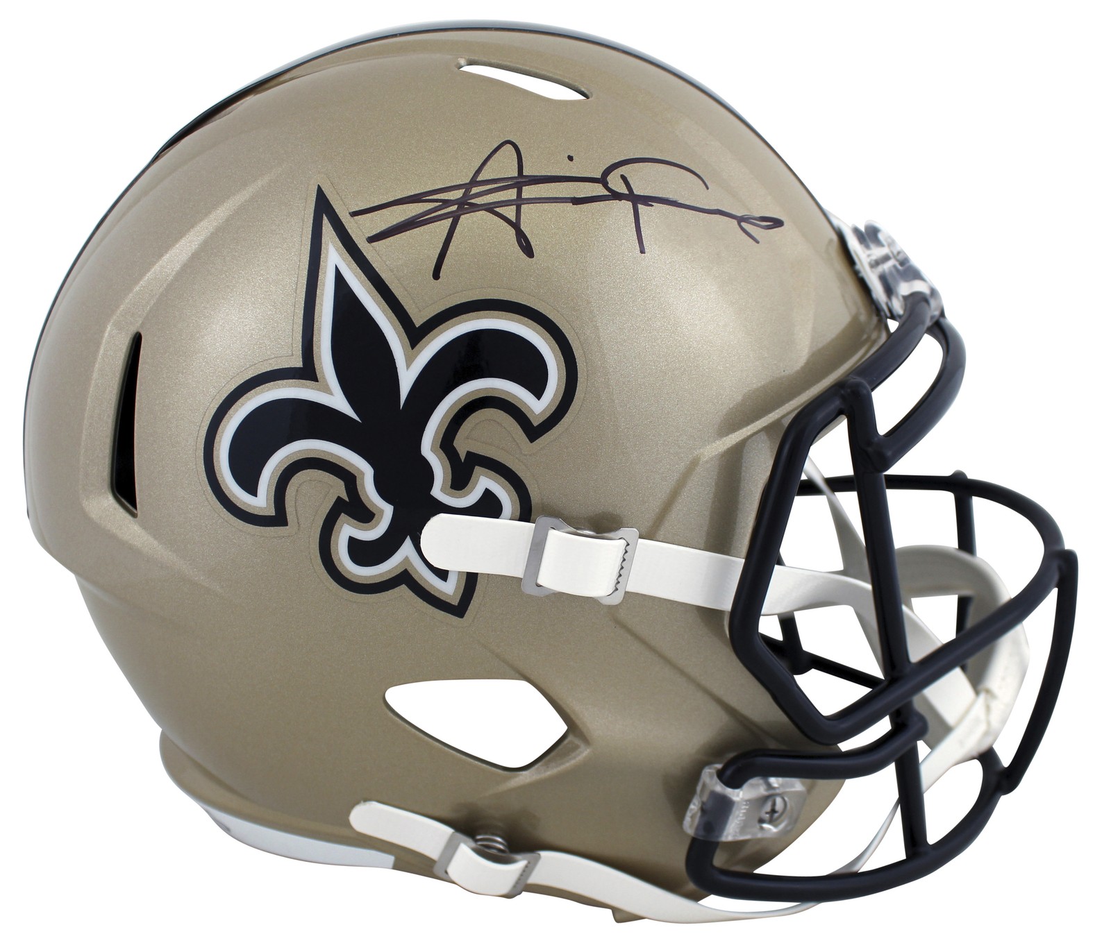 Saints Alvin Kamara Authentic Signed Full Size Speed Rep Helmet BAS Witnessed
