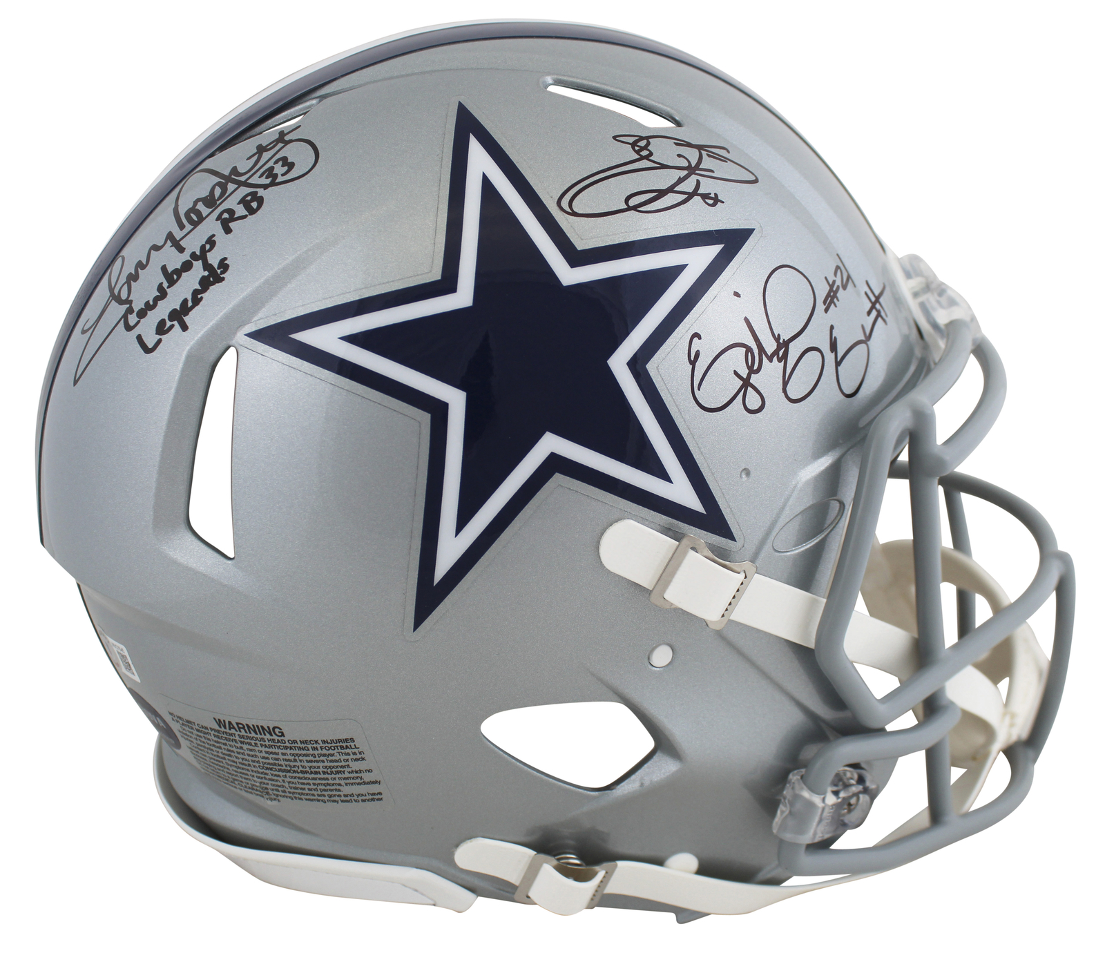 Dal RB Legends (3) Smith, Dorsett & Elliott Signed F/S Speed Proline Helmet BAS
