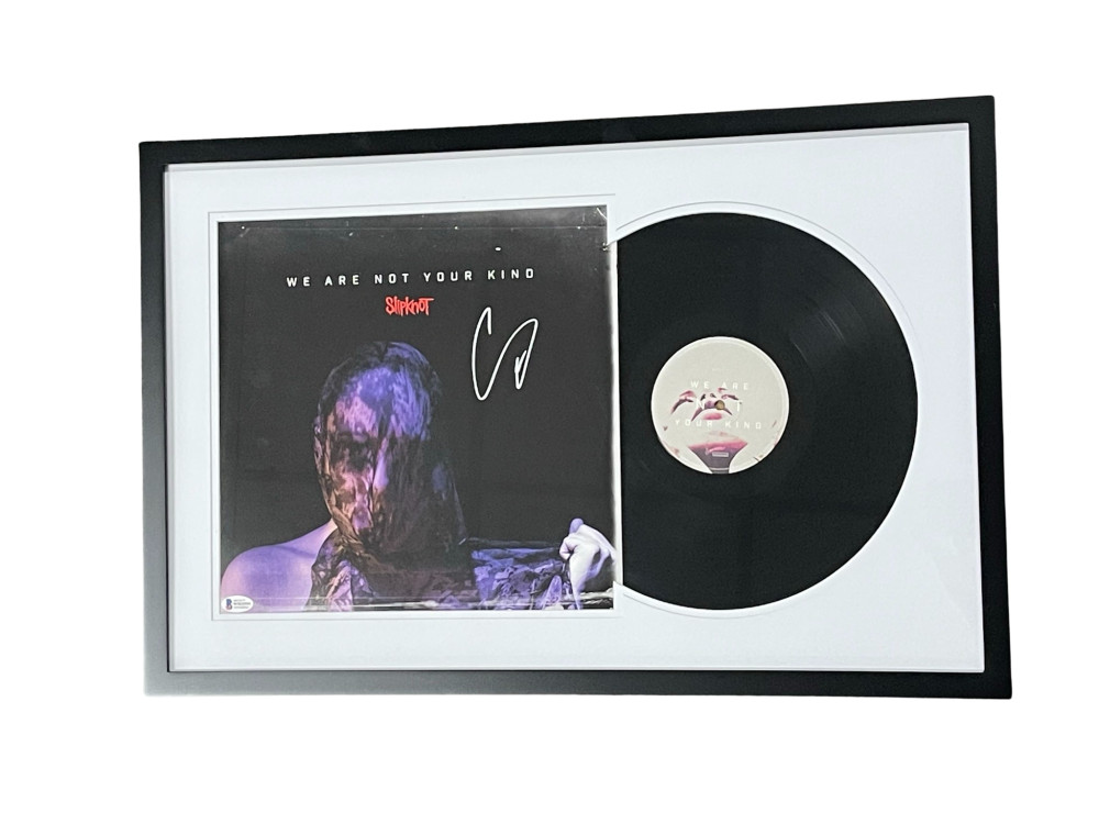 COREY TAYLOR SIGNED SLIPKNOT WE ARE NOT YOUR KIND FRAMED VINYL LP ALBUM BECKETT
