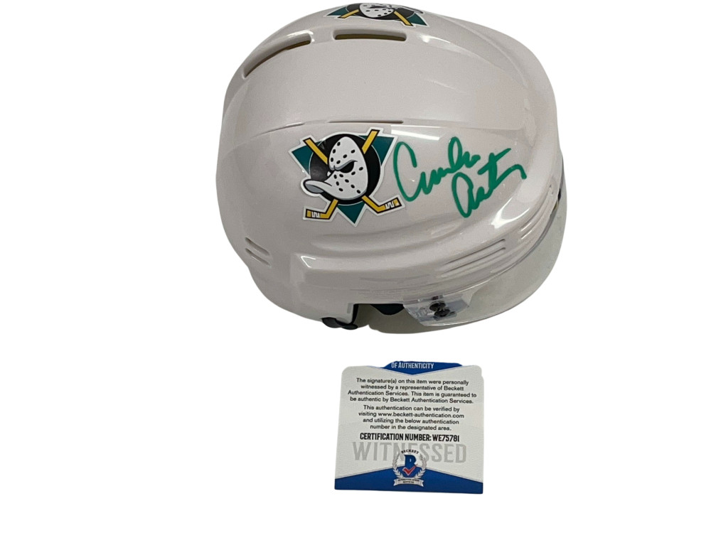 EMILIO ESTEVEZ SIGNED THE MIGHTY DUCKS MINI HELMET AUTOGRAPH PROOF BECKETT 9
