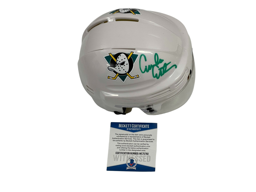 EMILIO ESTEVEZ SIGNED THE MIGHTY DUCKS MINI HELMET AUTOGRAPH PROOF BECKETT 12
