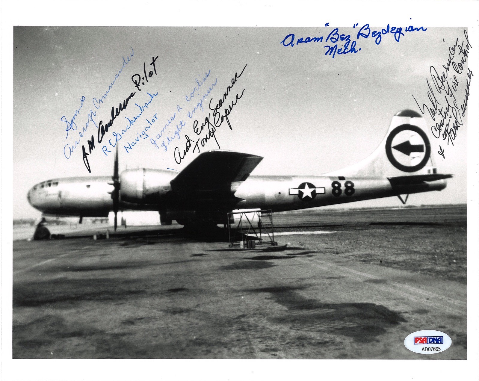 UP AN ATOM B-10 CREW MULTI SIGNED 8X10 PHOTO PSA DNA AD07665 ATOMIC BOMB X7 COLLECTIBLE MEMORABILIA