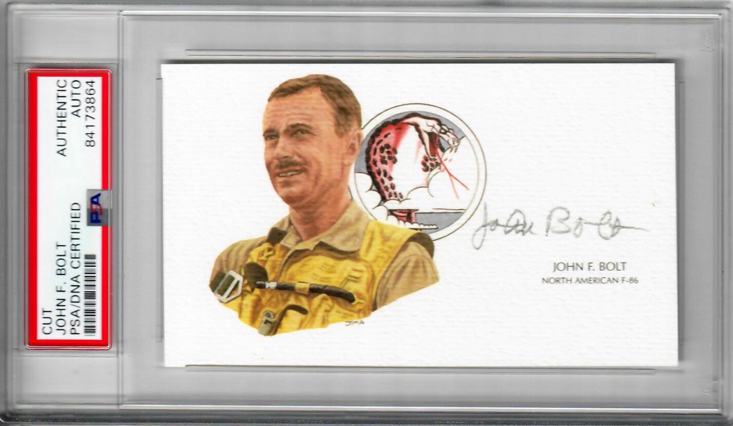 JOHN BOLT SIGNED CUT SIGNATURE PSA DNA 84173864 (D) WWII ACE
