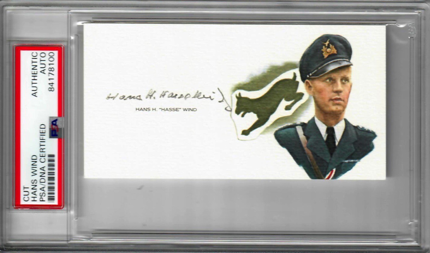 HANS HASSE WIND SIGNED CUT SIGNATURE PSA DNA 84178100 (D) WWII ACE 75 VICTORIES
