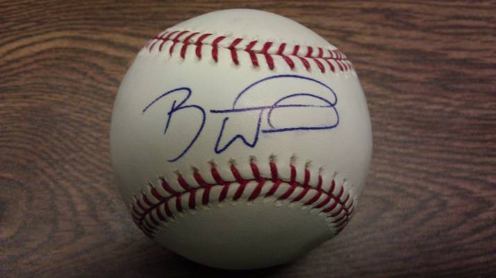 BRANDON WOOD ANGELS/PIRATES AUTOGRAPHED SIGNED MAJOR LEAGUE BASEBALL W/COA
