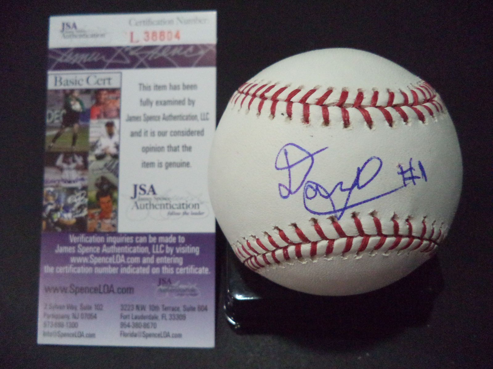 DANNY CARBONELL SF GIANTS SIGNED AUTOGRAPHED ROMLB BASEBALL JSA COA #L38804
