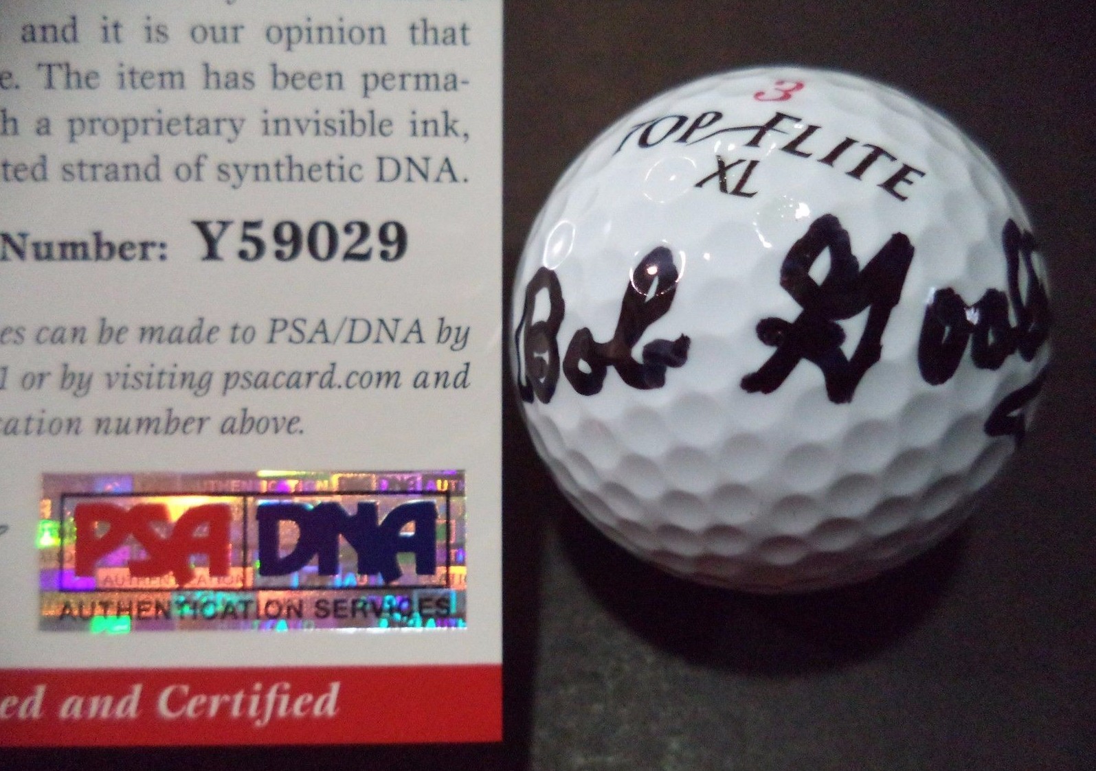 BOB GOALBY MASTERS CHAMP AUTOGRAPHED SIGNED TOP FLITE GOLF BALL PSA/DNA COA A
