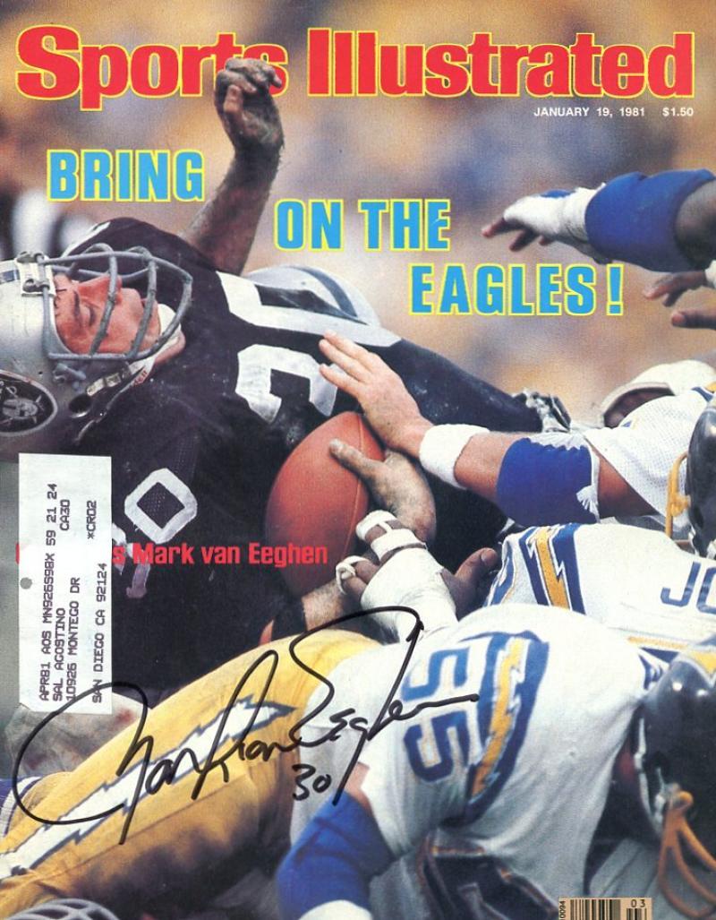 MARK VAN EEGHEN RAIDERS SIGNED SPORTS ILLUSTRATED W/COA
