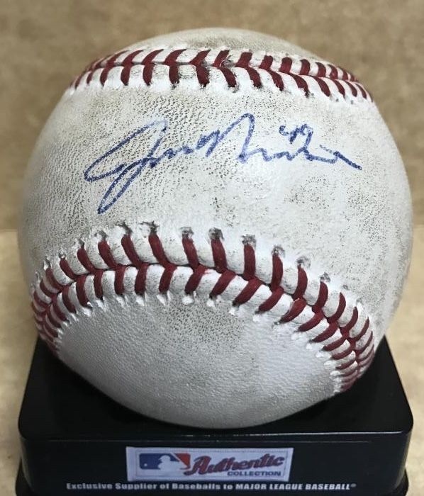 JON NIESE NEW YORK METS GAME USED SIGNED AUTOGRAPHED M.L. BASEBALL W/COA
