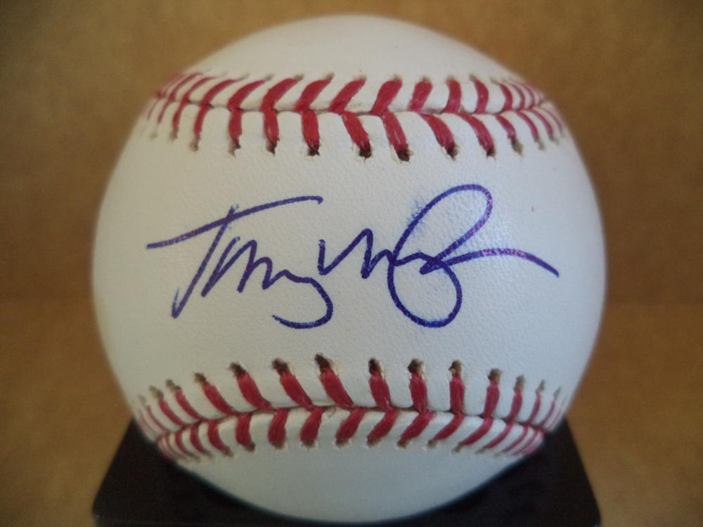 TOMMY MANZELLA HOUSTON ASTROS SIGNED AUTOGRAPHED M.L. BASEBALL W/COA
