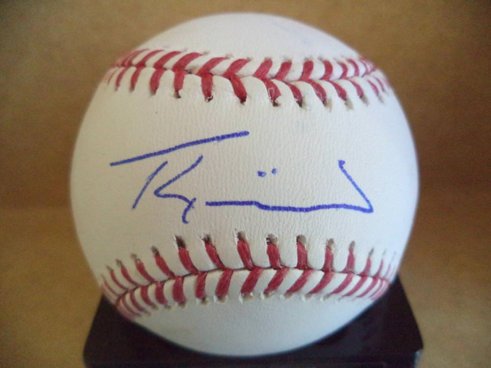 TAYLOR GUERRIERI TAMPA BAY RAYS SIGNED AUTOGRAPHED M.L. BASEBALL W/COA
