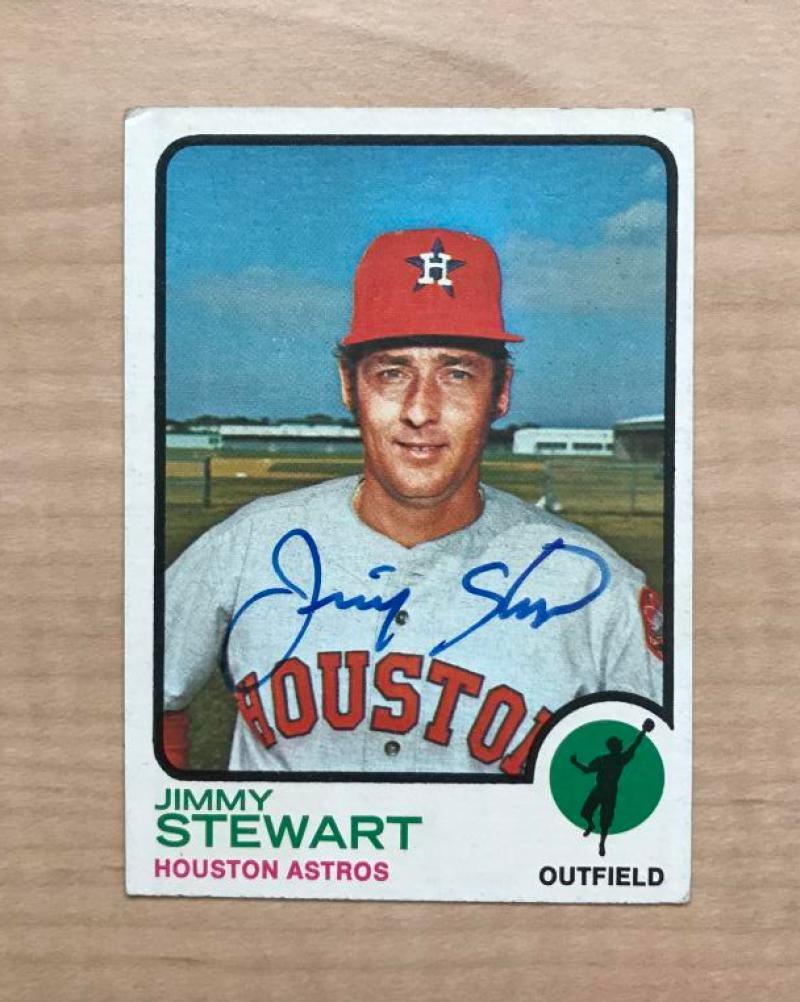 JIM STEWART HOUSTON ASTROS SIGNED DECEASED 1973 TOPPS CARD #351 W/COA
