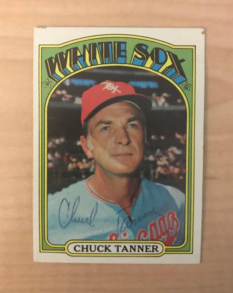 CHUCK TANNER CHICAGO WHITE SOX SIGNED VINTAGE DECEASED 1972 TOPPS CARD #98 W/COA
