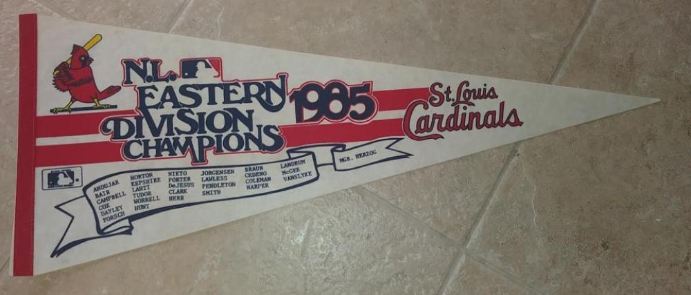 1985 ST. LOUIS CARDINALS NLCS FULL SIZE PENNANT COLLECTIBLE MEMORABILIA