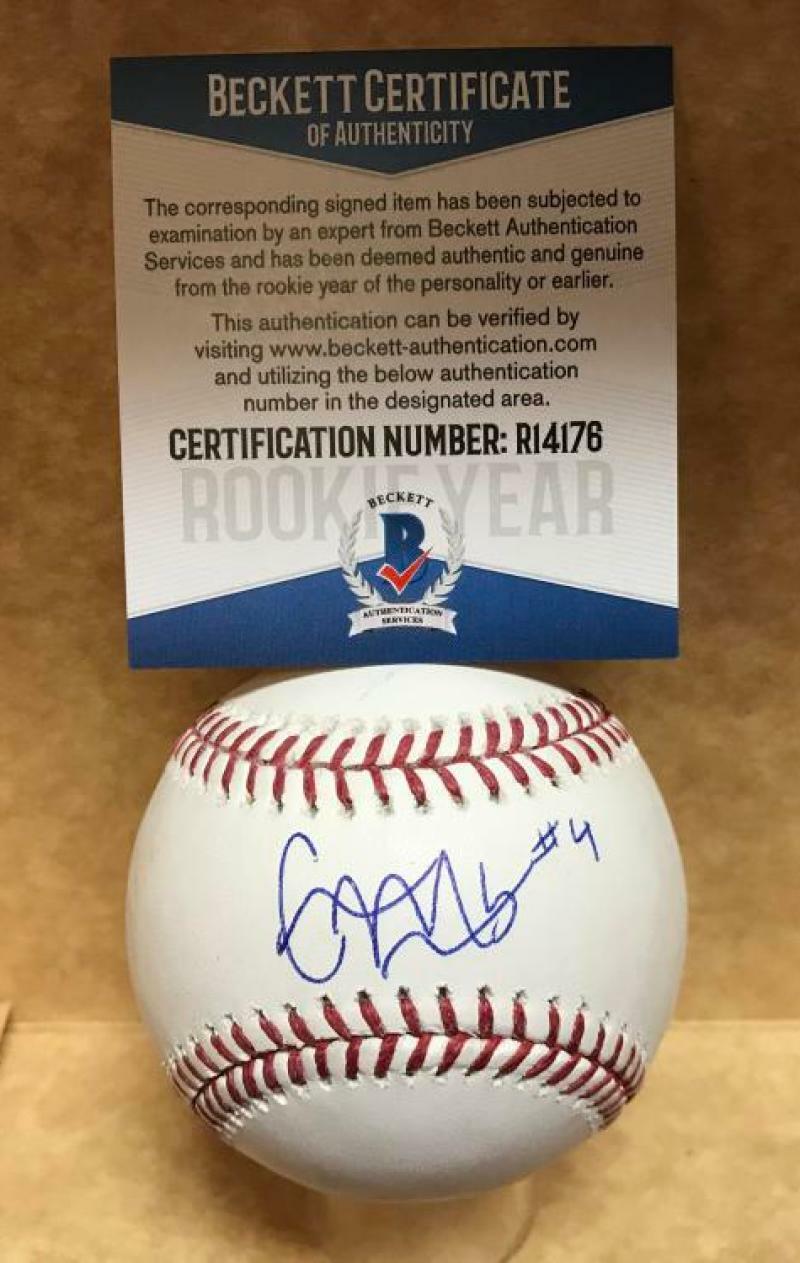 CONNOR MARABELL CLEVELAND INDIANS ROOKIE SIGNED M.L. BASEBALL BECKETT R14176
