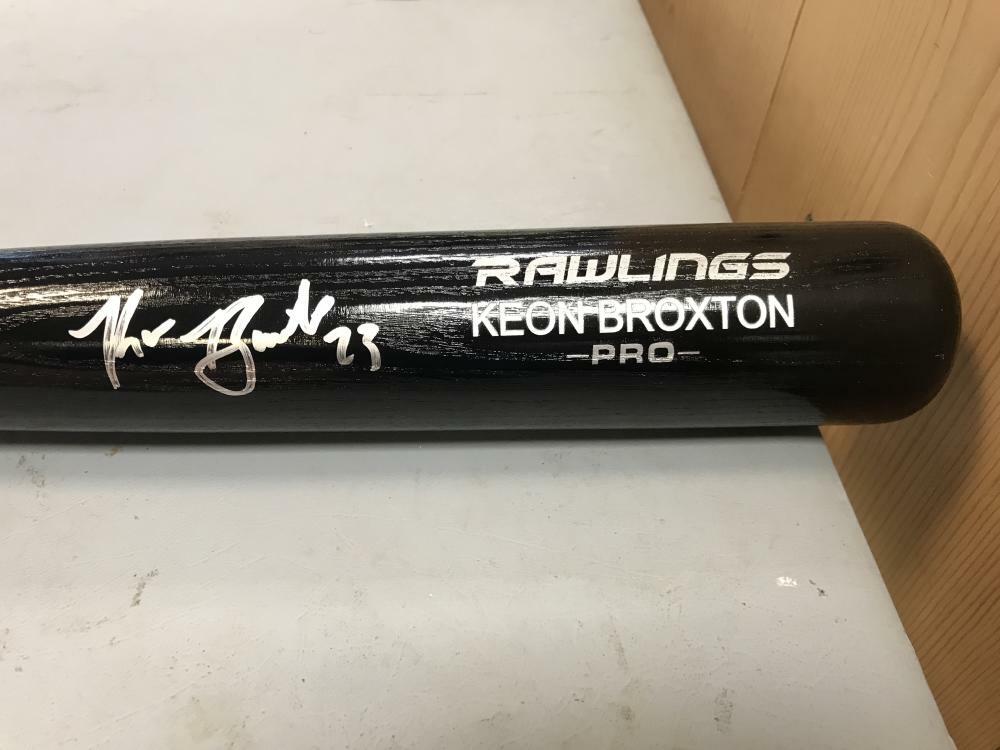 KEON BROXTON BALTIMORE ORIOLES SIGNED ENGRAVED BLACK RAWLINGS BAT JSA WP498558
