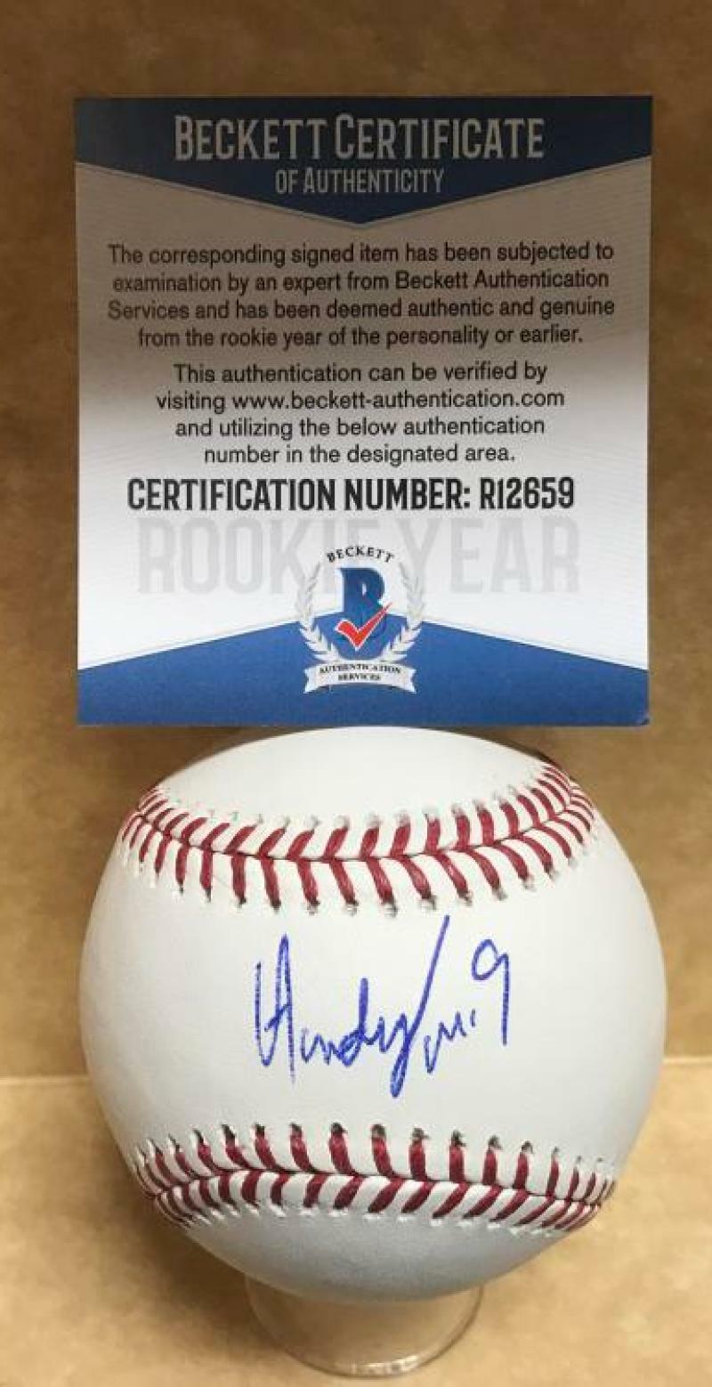 ANDY SUGILIO CINCINNATI REDS SIGNED AUTOGRAPHED M.L. BASEBALL BECKETT R12659 COLLECTIBLE MEMORABILIA