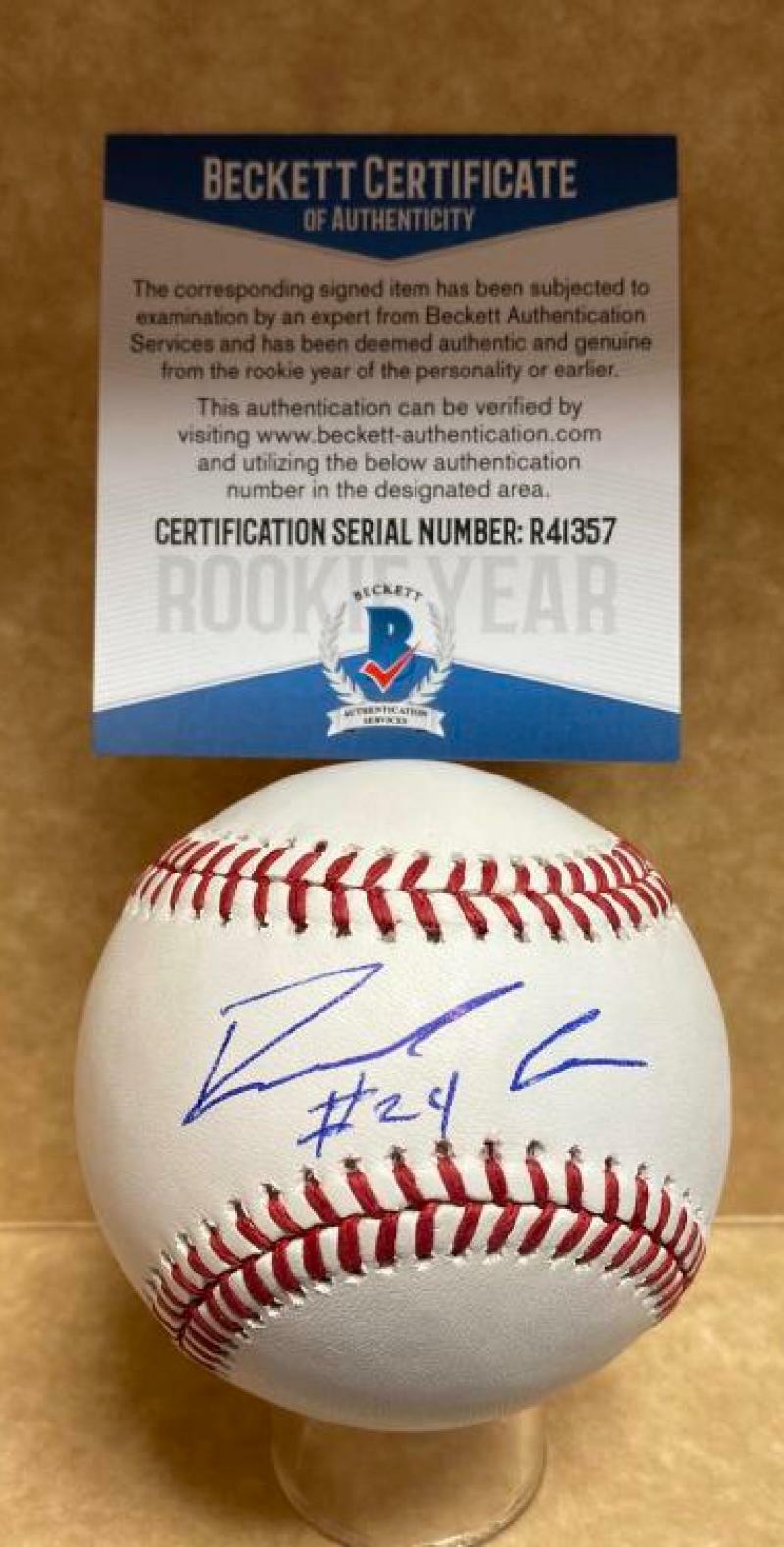 RONALDO HERNANDEZ TAMPA BAY RAYS ROOKIE YEAR SIGNED M.L. BASEBALL BECKETT R41357
