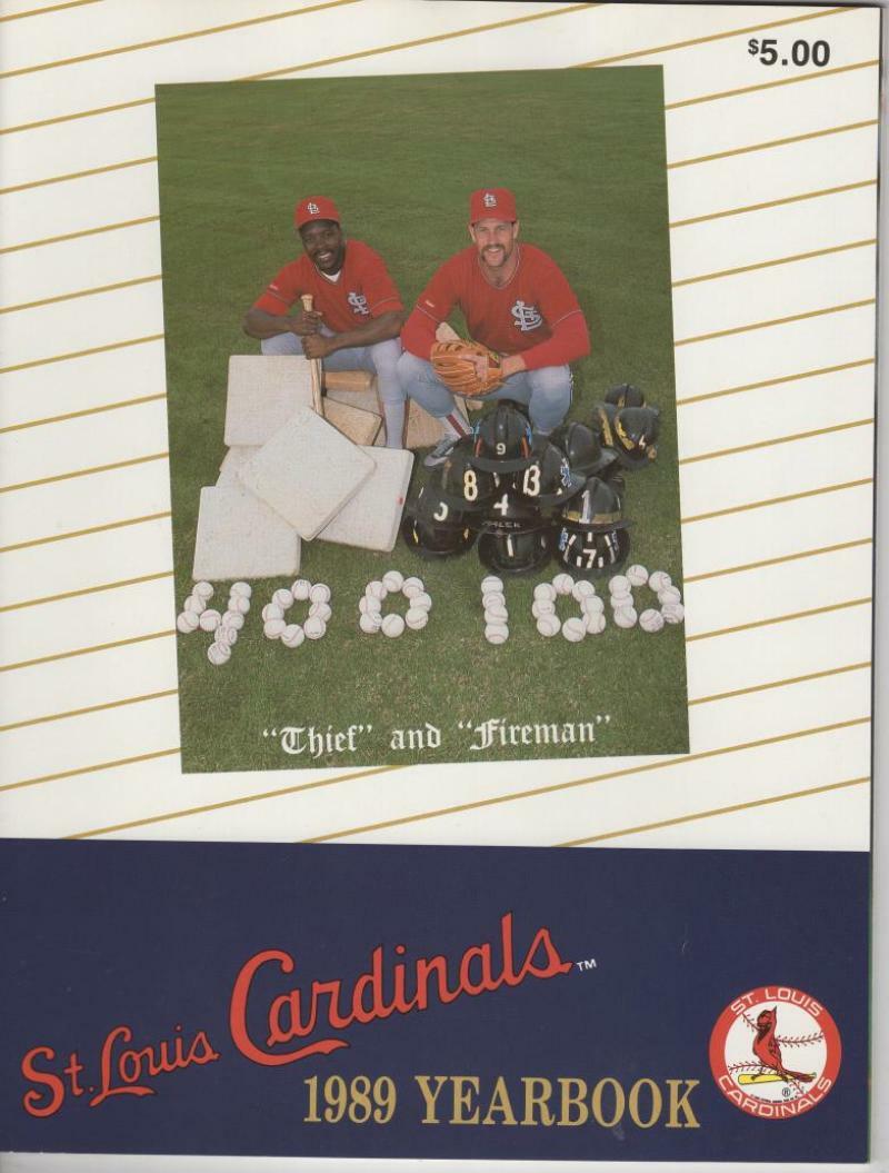 1989 ST. LOUIS CARDINALS YEARBOOK WORRELL VINCE COLEMAN GREAT CONDITION COLLECTIBLE MEMORABILIA