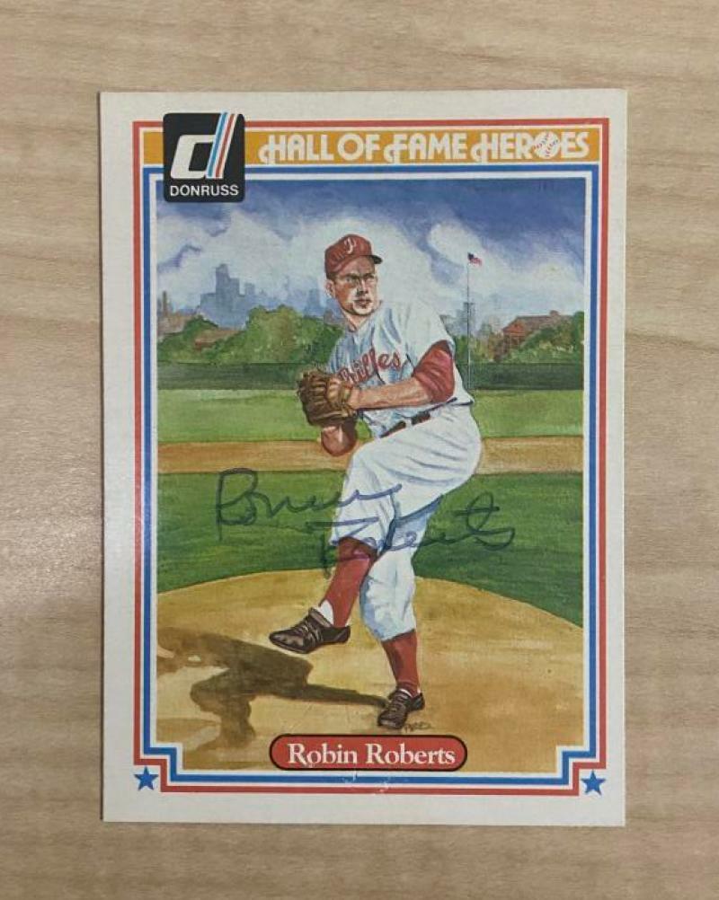 ROBIN ROBERTS PHILADELPHIA PHILLIES SIGNED 1983 DONRUSS CARD #41 W/COA
