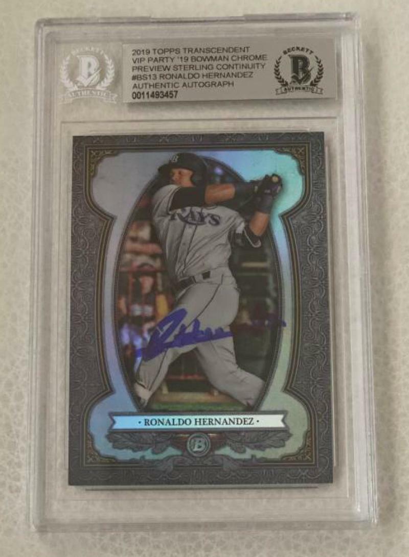 2019 TOPPS TRANSCENDENT BOWMAN CHROME RONAlDO HERNANDEZ RAYS SIGNED CARD BECKE
