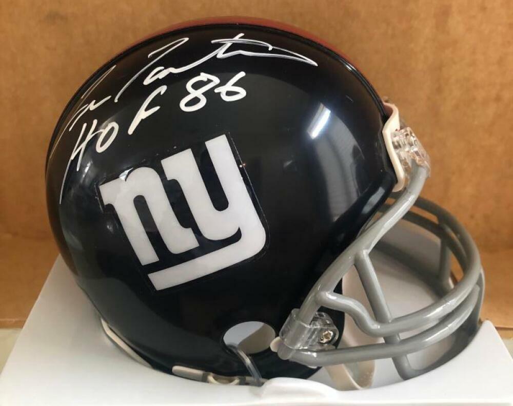 FRAN TARKENTON NEW YORK GIANTS HOF 86 THROWBACK SIGNED MINI HELMET W/COA
