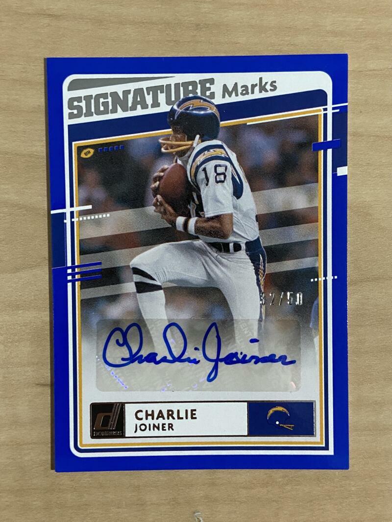 2020 DONRUSS FOOTBALL CHARLIE JOINER SIGNED CARD SM-CJ /50
