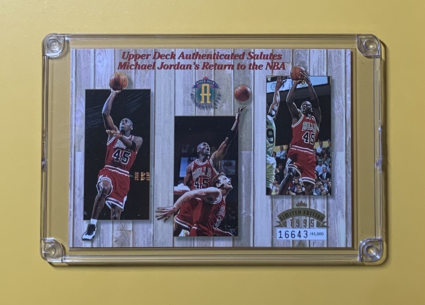 1995 UPPER DECK SALUTES MICHAEL JORDAN'S RETURN TO THE NBA LIMITED /45000
