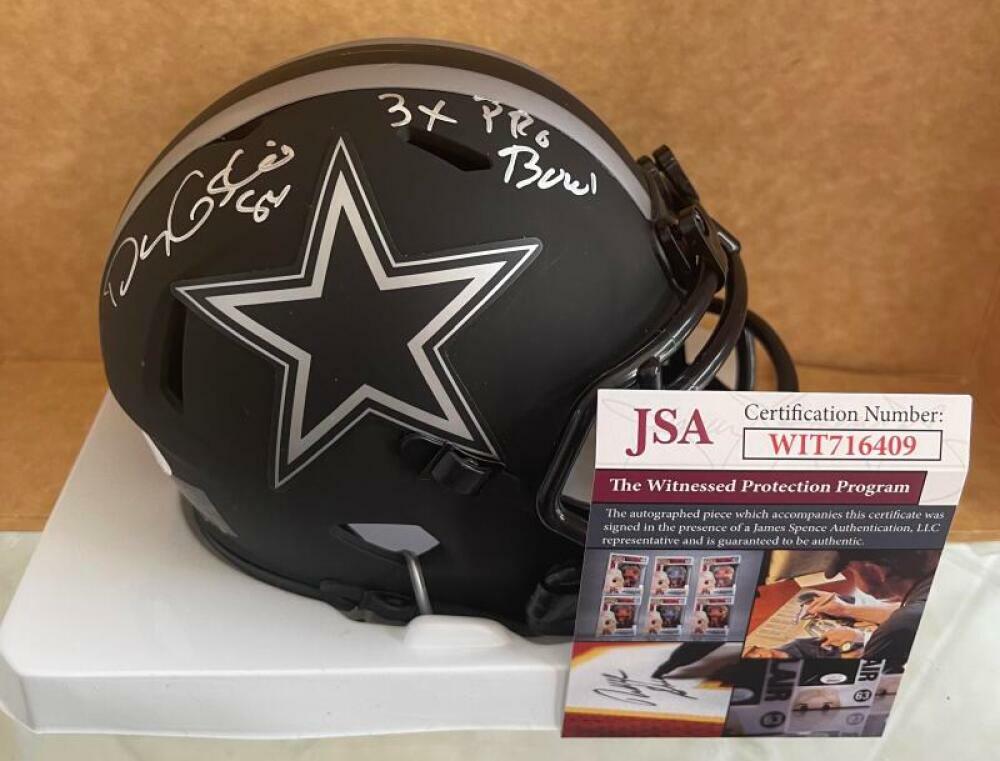 DOUG COSBIE DALLAS COWBOYS 3X PRO BOWL SIGNED ECLIPSE MINI HELMET JSA WIT716409

