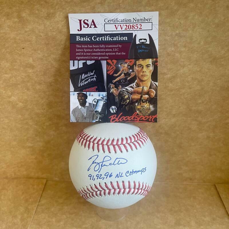 TERRY PENDLETON BRAVES 91,92, 96 NL CHAMPS SIGNED AUTOGRAPHED JSA VV20852
