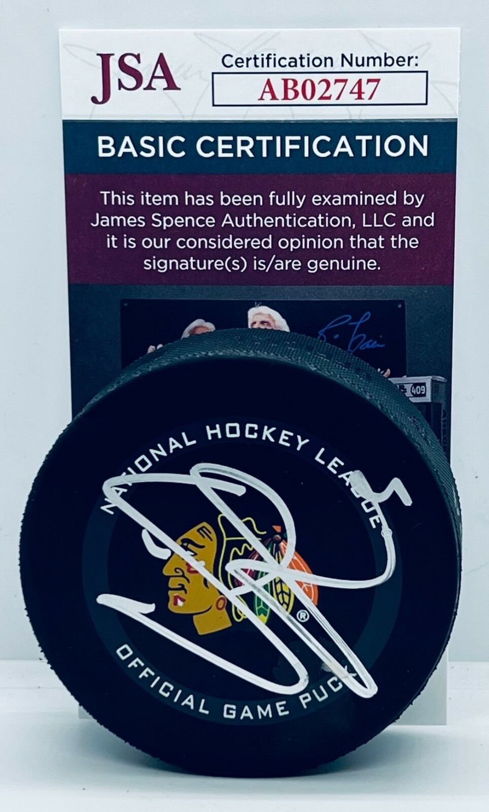 Seth Jones signed Chicago Blackhawks Official Game Puck autographed Hawks JSA