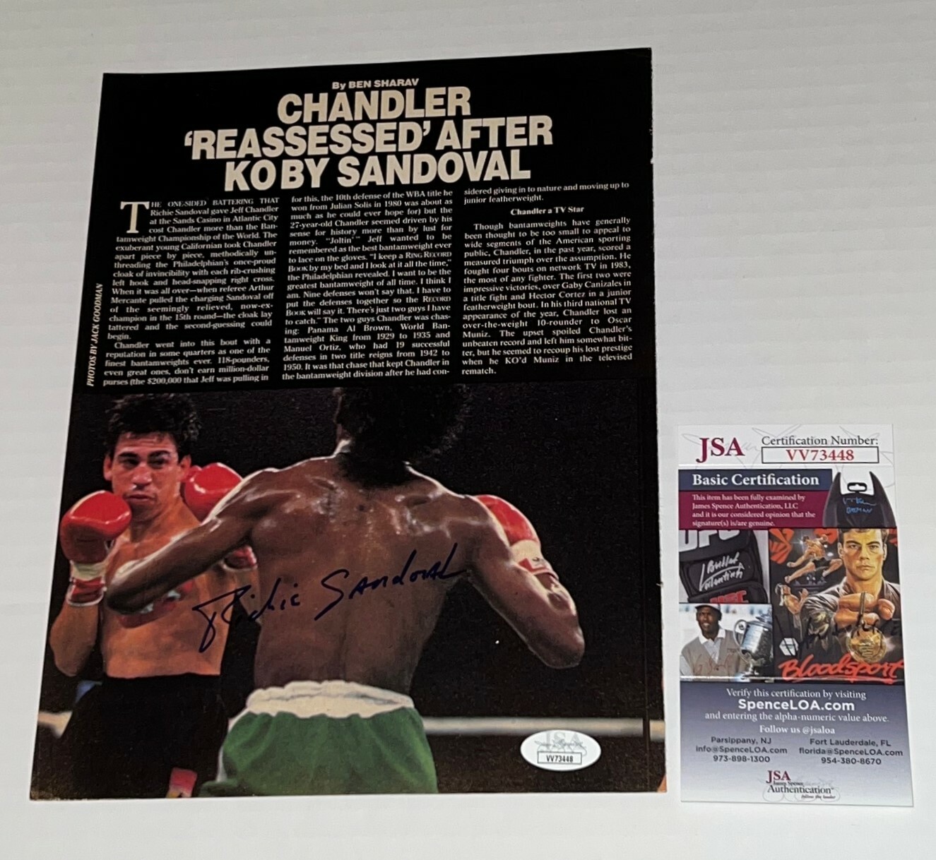 opens in new window or tab
Richie Sandoval signed Magazine Page Boxing Champ autographed 2 JSA