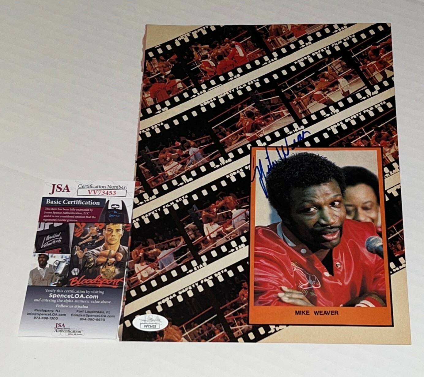 Mike Weaver Hercules signed Magazine Page Boxing Champ autographed 2 JSA