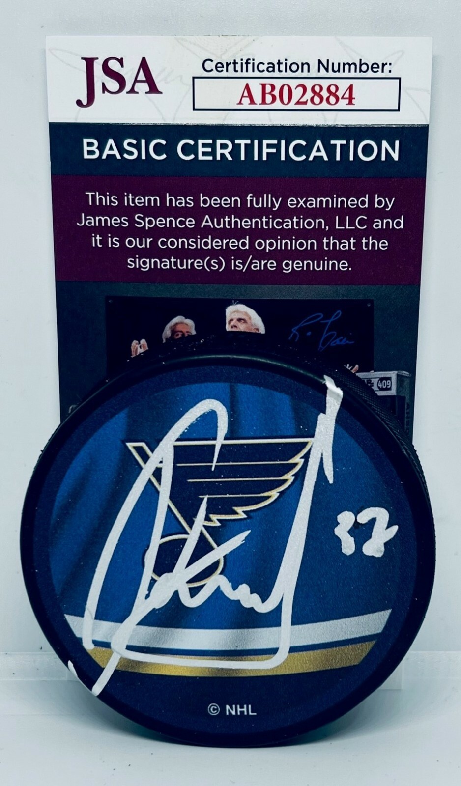 Klim Kostin signed St. Louis Blues Reverse Retro Puck autographed JSA
